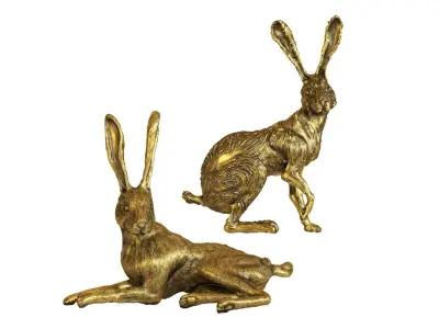 Hares figurine set One 3D model