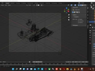 plutonium-station low poly model render in blender 3D model