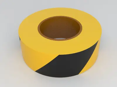 yellow Barricade Tape 3D model