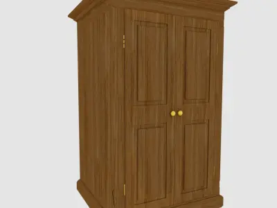 Mueble wooden armoire with two doors Low-poly 3D model