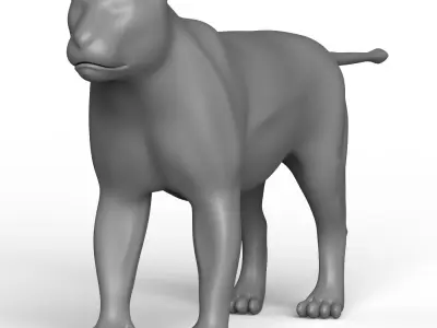 Lion Base Mesh Low-poly 3D model
