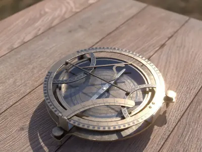 Sundial antique compass 3D model