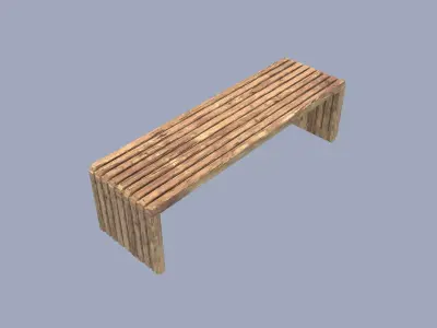 LOW-POLY WOODEN BENCH Free low-poly 3D model