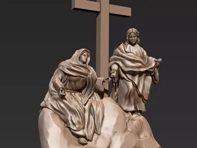 Jesus and Mary at the Cross 3D print model