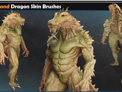  Reptile and Dragon Skin Brushes Vol 07 3D model
