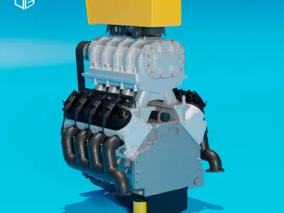 ENGINE LSX V8 SUPERCHARGED 3D print model