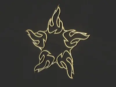 Hollow Star Fire 2d 3D Decoration  Low-poly 3D model