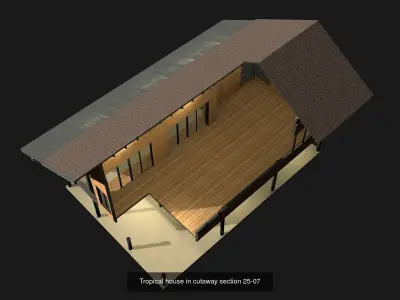 Buildings in cutaway section set 01 3D Model Collection