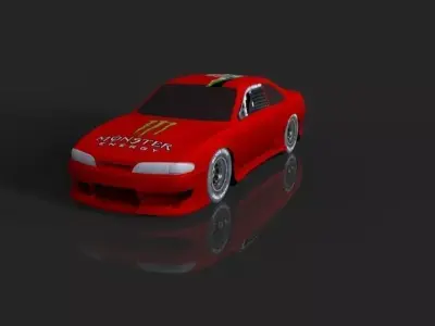 Nissan Silvia s14 3d model Low-poly 3D model