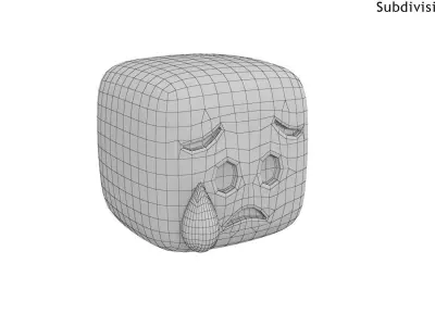 Emoji Sad Faces Low-poly 3D model