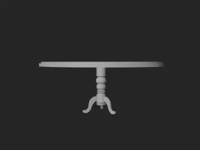 Antique Round Table 3D Model Low-poly 3D model