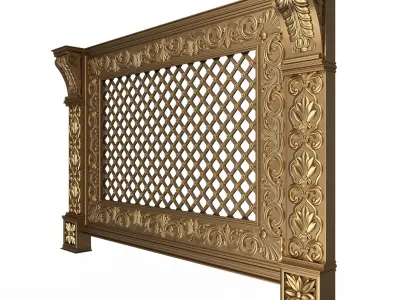 Radiator Cover Decorative Screening Grille Panel 05 Low-poly 3D model