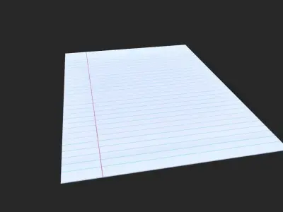 A4 Lined Paper 3D Model Free low-poly 3D model