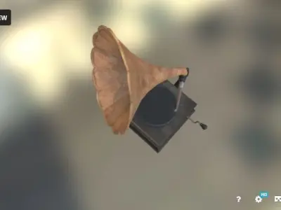 Gramophone Old 3D Low-poly 3D model
