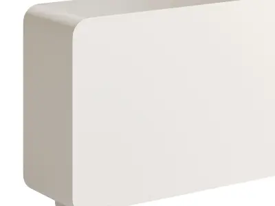 White Solid and Manufactured Wood Sideboard Credenza 3D model