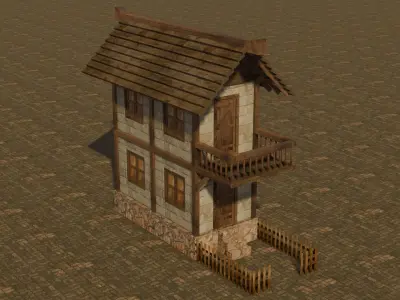 Medieval house 20 Free low-poly 3D model