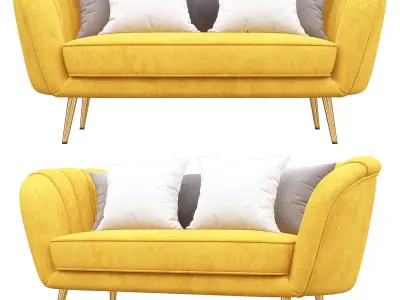 Deals on Alexandrea Velvet Flared Arm Loveseat 3d model Low-poly 3D model