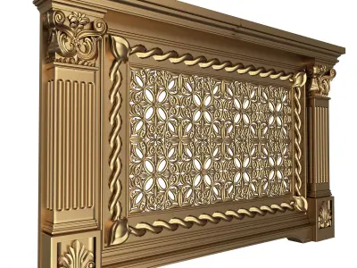 Radiator Cover Decorative Screening Grille Panel 011 Low-poly 3D model