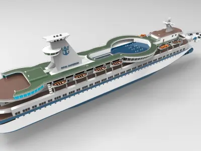 Cruise Ship Royal caribbean Sun Viking 3D model