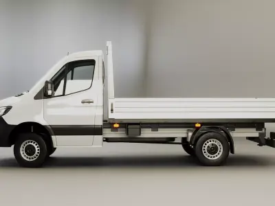 Mercedes Sprinter Pickup Body 4x4 Low-poly 3D model