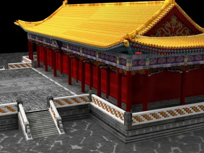 Chinese ancient house  3D model 38