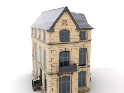 Charming Stone House model pack Low-poly 3D model