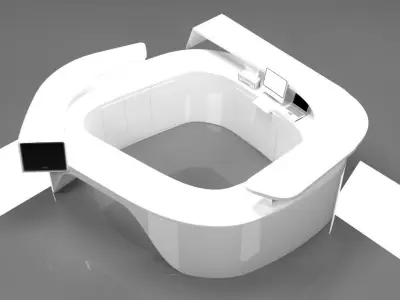 3d mall reception desk model 2 3D model