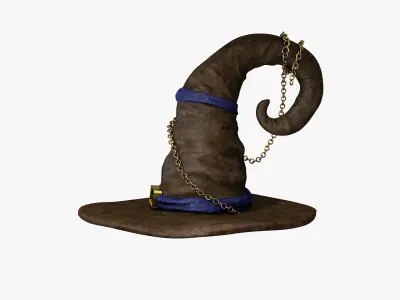 Wizard Hat Fantasy Witch Game Ready Low-poly 3D model