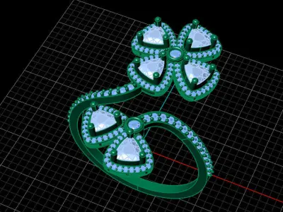 Floral Elegance Ring  3D print model