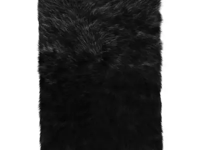Faux Sheepskin Black Rug 3D model