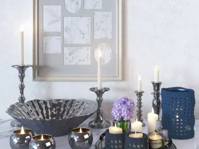 A set of candles 3D model