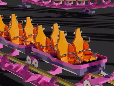 Boomerang Roller Coaster 3D model