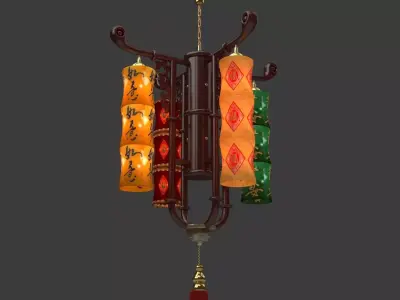 Chinese bamboo   lantern  3D model
