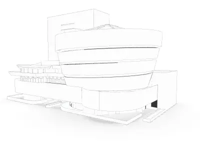 Guggenheim Frank-Lloyd-Wright Low-poly 3D model