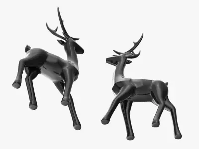 Black decorative reindeer 3D model
