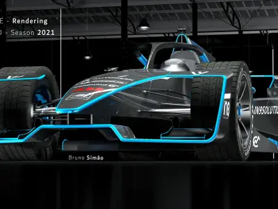 e formula racing car 3D model