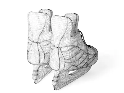 Skates pair of hockey 3D model