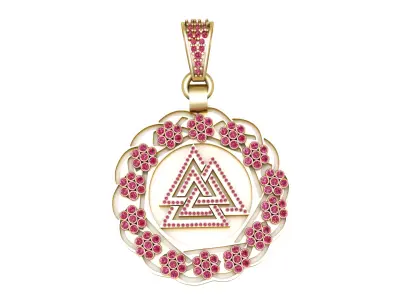TRIANGLE DESIGN RUBY PENDANT 3D PRINTABLE MODEL 3D print model