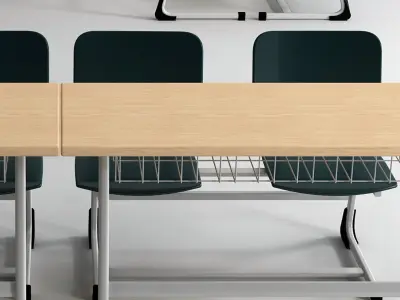 Modern desk chair and dual 3D model