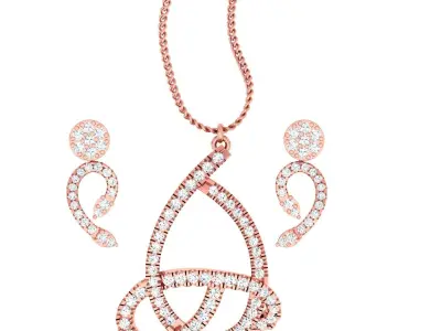 Pendant Earrings combo - 1159 3D print model