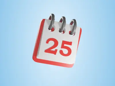 Christmas Date Calendar Low-poly 3D model