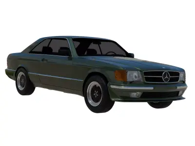 Mercedes Benz W126 560SEC Low-poly 3D model