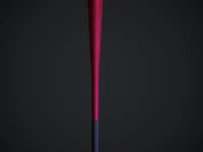Metal baseball bat  Low-poly 3D model