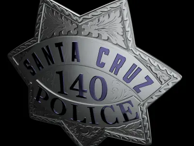 Santa Cruz Police badge Low-poly 3D model