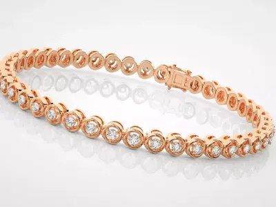 Tennis Bracelet 3dm stl renders details 3D print model