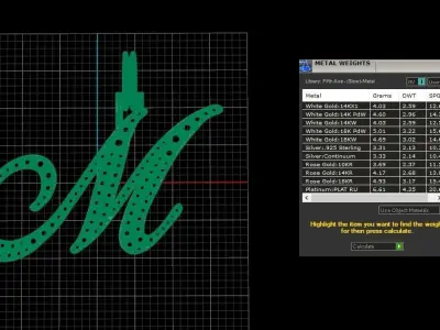 Initial Letter M Necklace Pendant Alphabet Pendant 3D print model