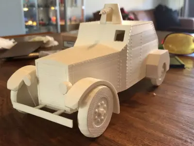 Machine gun car from Tintin Blue Lotus 3D print model