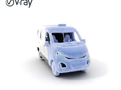 Detailed Urban Taxi Van Model Pack for Realistic Simulations Low-poly 3D model