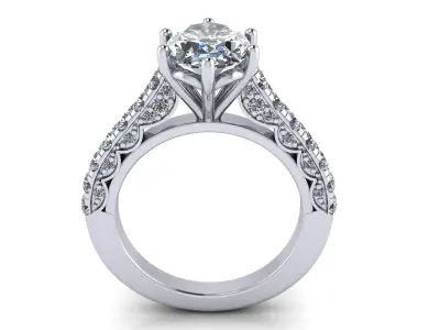 Pav Set Woman Wedding Ring 3D print model