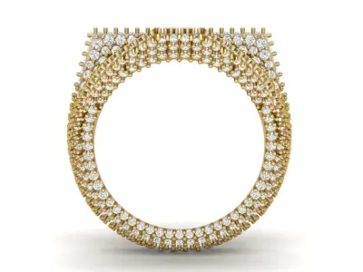 Diamond Cross Signet Ring  3D print model